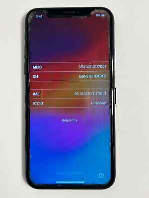 #ad Apple iPhone Xs 64GB Space Gray Unknown Carrier CRACKED BACK *READ* HVD
