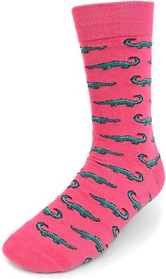 #ad Urban Peacock Men#x27;s Novelty Fun Crew Socks Alligators Pink 1 Pair