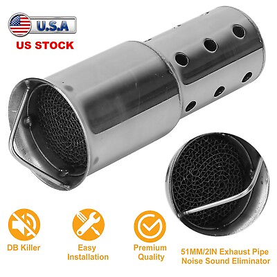 #ad 51mm 2in Universal Motorcycle Exhaust Muffler Pipe DB Killer Silencer Baffle