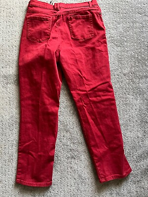 #ad Gloria Vanderbilt Women’s Red Denim Dark Wash Straight Leg Amanda Jeans 16