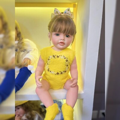 #ad 22quot; Full Body Vinyl Reborn Baby Doll Waterproof Toddler Girl Lifelike Soft Touch