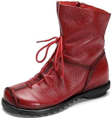 #ad Women’s Genuine Leather Casual Soft Flat Boots