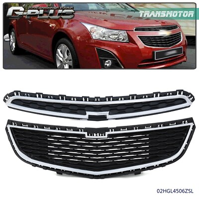#ad Fit For 2015 Chevrolet Cruze Front Bumper UpperLower Honeycomb Grille Grill
