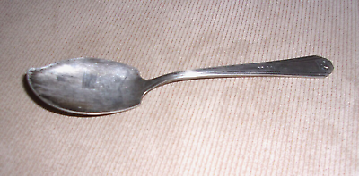 #ad VINTAGE WM ROGERS MFG CO I S SILVER SERVING JELLY SPOON SPREADER ART DECO ESTATE