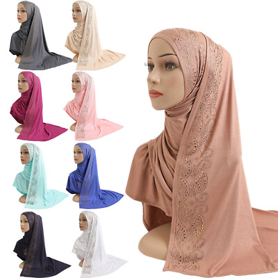 #ad Muslim Hijab Amira Instant Scarf Shawl Women Turban Wrap Headscarf Stole Islamic