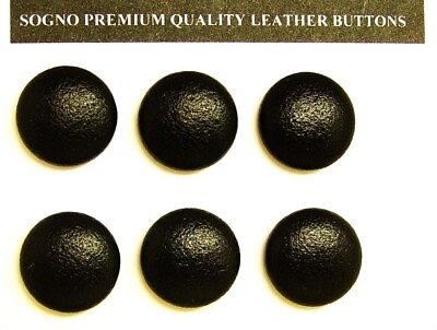 #ad Genuine Black Patent Leather Buttons Set of 6 pieces 21 mm 13 16quot; Made in USA