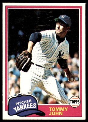 #ad 1981 Topps Tommy John New York Yankees #550