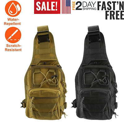 Men Molle Pouch Tactical Chest Shoulder Sling Bag Fanny Pack Cross Body Backpack $13.69