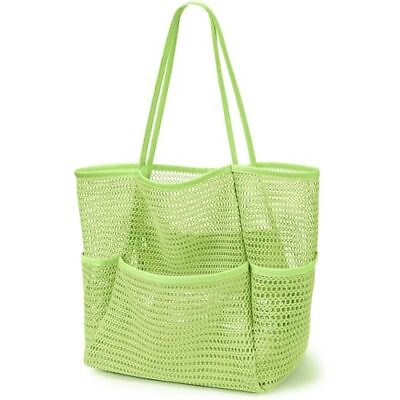 #ad Beach Bag with Mini Pocket Tote Beach Bags for Women Large Foldable Green