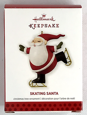 #ad 2013 Hallmark Keepsake Christmas Ornament Skating Santa Limited Edition.
