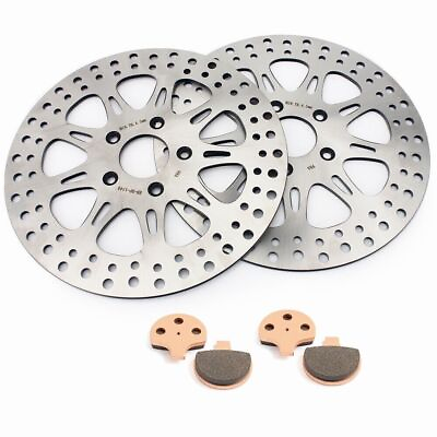 #ad OD 11.5quot; ID 2.0quot; Front Brake Rotors Pads for Electra Glide 86 99 Road King 94 99