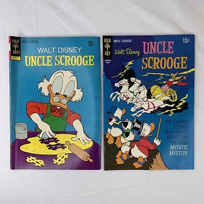 #ad Walt Disney’s Uncle Scrooge Lot Of 2 Gold Key Comics #100 #82 Vintage 1972 1969
