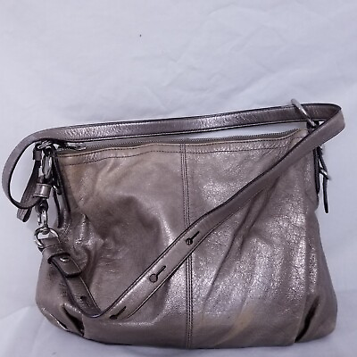 #ad #ad Coach Leather Purse Handbag D1082 15729 Shoulder Bag Metallic Tote Shine