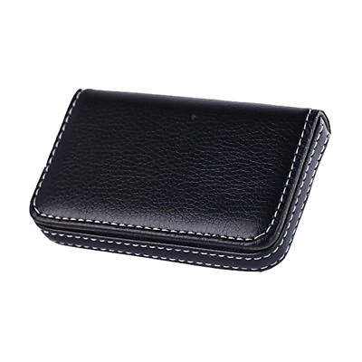 #ad PU Leather Business Card Holder Professional Pocket Wallet w Magnetic Closure