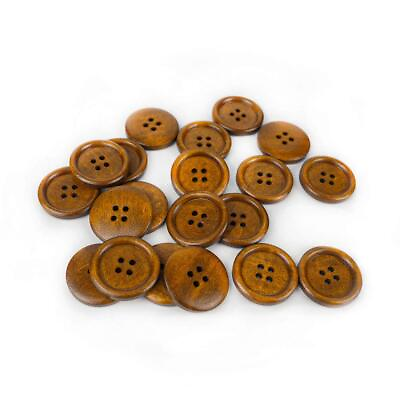 #ad 50 Pcs 1 inch Wooden Buttons 25mm Premium Buttons for Sewing Craft Clothing...
