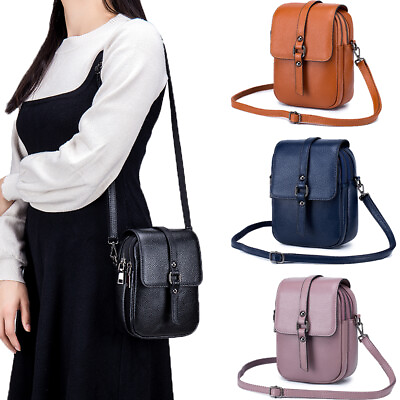 #ad Women Small Crossbody wallet Leather Handbag Zipper Purse Phone Shoulder Bag