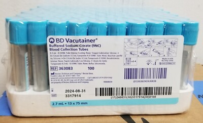 #ad Light Blue Citrate 2.7mL Top Tubes