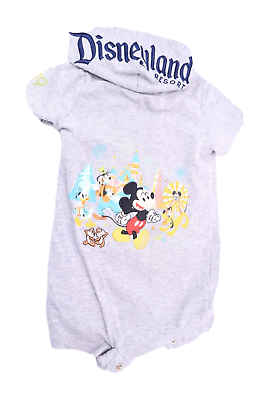 #ad Disney Parks Baby 2019 Embroidered Grey Mickey amp; Friends Hooded Shirt Outfit 12m