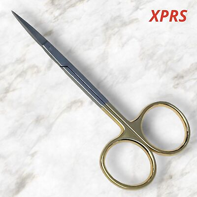 #ad TC Iris Scissors 4 1 2quot; Straight One Serrated Blade Premium German Stainless