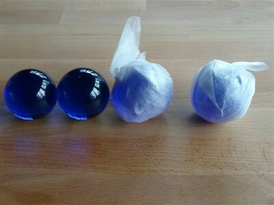 #ad 4 Blue Solid Glass Balls * Excellent