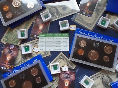 #ad Estate lot Sale Silver GOLD CURRENCY PROOF COINS EMERALD 8 PC. LOTS INVEST