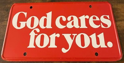 #ad Vintage God Cares For You Booster License Plate Pastor Gift Church Faith STEEL