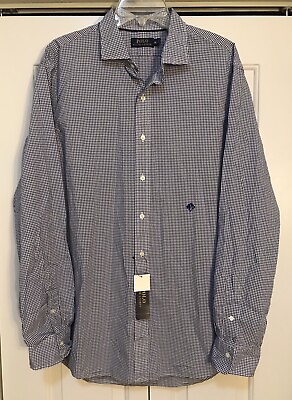 #ad Ralph Polo Lauren RPL Embroidered Mens XL Blue White NWT $98.50 Button Up Shirt
