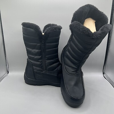 #ad Totes Jennifer Women’s 8 W Black Waterproof Thermolite Winter Boots 56770
