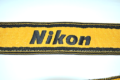 #ad Nikon Nylon Neck Strap for Camera Neckstrap Nikon Logo Yellow From JAPAN