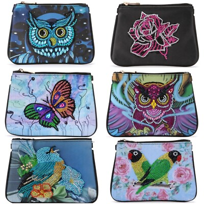 Women DIY Diamond Painting Wallet for Gifts Clutch Storage Bag Mosaic Leather $20.59