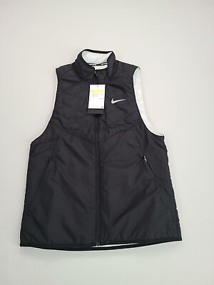 #ad Nike Vest Adult Small Black Running Therma Fit Repel Gilet $110 Retail Mens