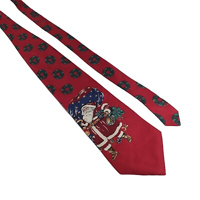 #ad Wembley Vintage Santa Mens Necktie Tie Christmas Designer Holiday Work Dad Gift