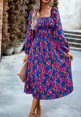 #ad Off Shoulder Floral Pocket Dress