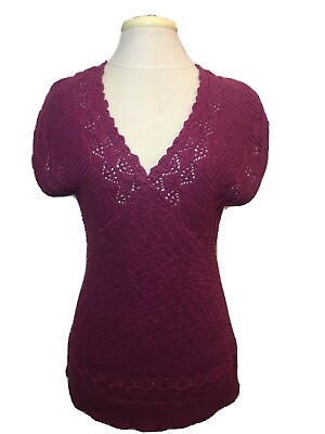#ad Women’s Axcess Pink Crochet Tunic Sweater Sz. Large