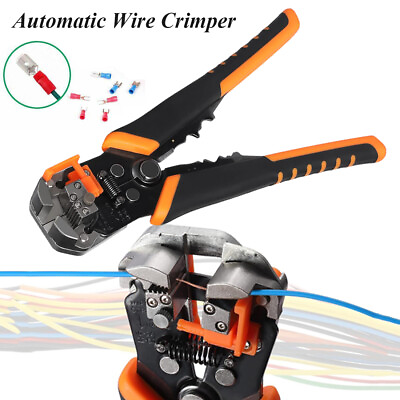 #ad 3 in 1 Self Adjustable Cable Wire Crimper Crimping Tool Stripper Plier Cutter US
