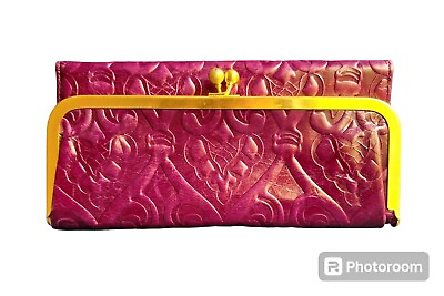 #ad #ad EUC Hobo International Rachel Continental Wallet Embossed Leather purple