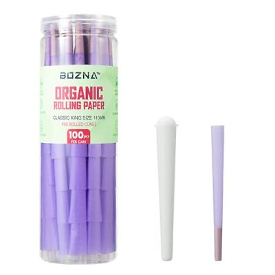#ad Organic Rolling Papers 100 Packs Purple Pre Rolled Cones with Tips Slow Bur...