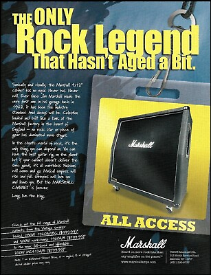 #ad Marshall 4 x 12quot; Cabinet amplifier advertisement original classic amp ad print