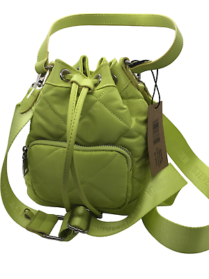 #ad New Steve Madden Briveria Mini Bucket Crossbody Bag Cyber Lime NWT