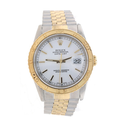 #ad Rolex Thunderbird Datejust Men#x27;s Wristwatch 16263 Stainless amp; 18k Gold 1Yr Wnty