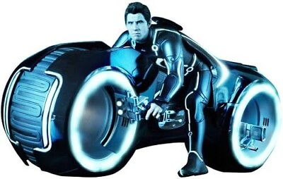 #ad Hot Toys MMS 142 Tron Legacy Light Cycle with Sam Flynn 1 6 Scale Used