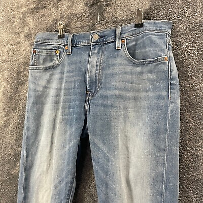 #ad Levis 512 Jeans Mens 33W 30L 33x30 Light Wash Premium Performance Faded Whiskers