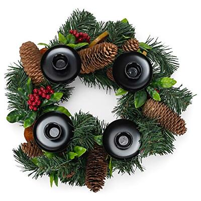 #ad Pine and Fruit Advent Wreath Candle Holder 14 in Diameter Candles not Included