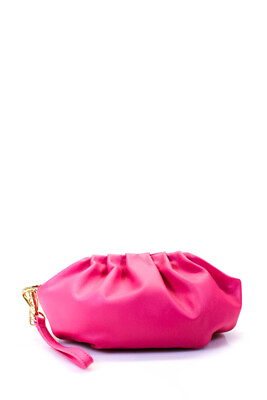 #ad LDT Womens Bright Pink Zip Wristlet Clutch Bag Handbag