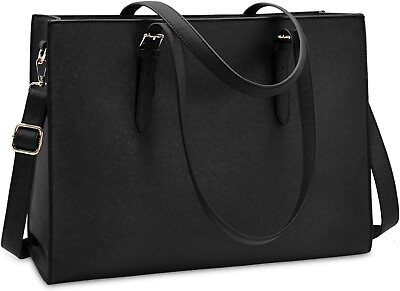 #ad Laptop Tote Bag for Women 15.6 inch Women Leather Computer Briefcase for Work