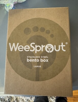 #ad Wee Sprout Bento Box Stainless Steel Large with Bonus Dip Holder New Open Box