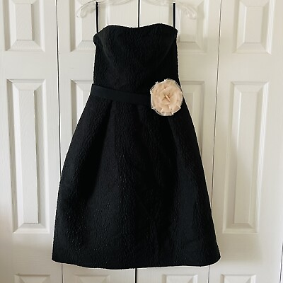 #ad NWT Lord amp; Taylor 424 Fifth Black Strapless Tea Dress Lined Pockets Sz 2