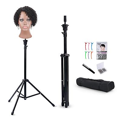 #ad Klvied Reinforced Wig Stand Tripod Mannequin Head Stand Adjustable Holder For C
