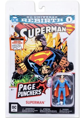 #ad McFarlane DC Page Punchers SUPERMAN 3quot; Figure Rebirth Comic Book New