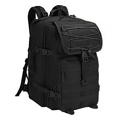 #ad 45L Tactical Molle Backpack for Men Black Rucksack for Travel Camping Climbing